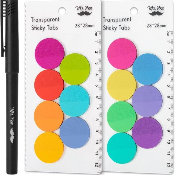 Transparent Sticky Note Set, 560Sheets, Colorful, Round Transparent Sticky Notes - Picture 1 of 8